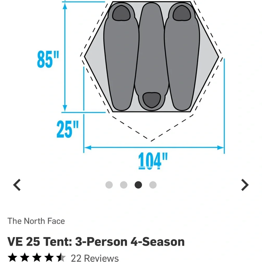 The North Face VE 25 Yellow and Black Tent - Picture 3 of 4